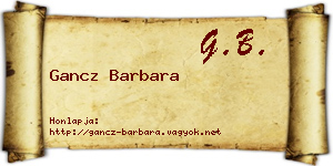 Gancz Barbara névjegykártya